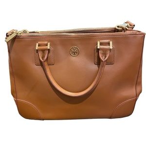 Tory Burch Light Brown Double Zip Crossbody bag